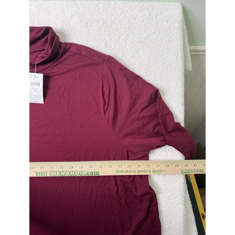 J Jill Top Luxe Supima Tunic Turtleneck Burgundy Minimalist Basic Soft Size 3XL - Picture 8 of 10
